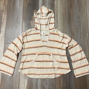 Billabong Striped Hooded Pullover Sweater S